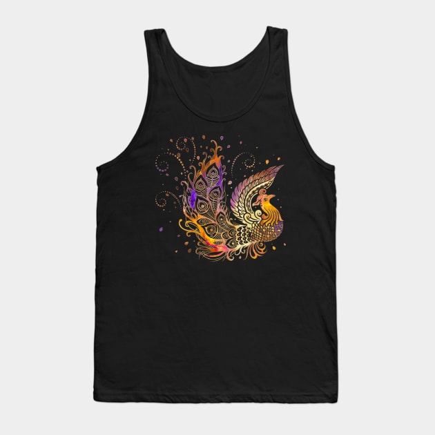 Fire Phoenix Bird Tank Top by Nartissima